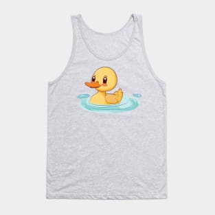 Swimming cute cartoon duck Tank Top